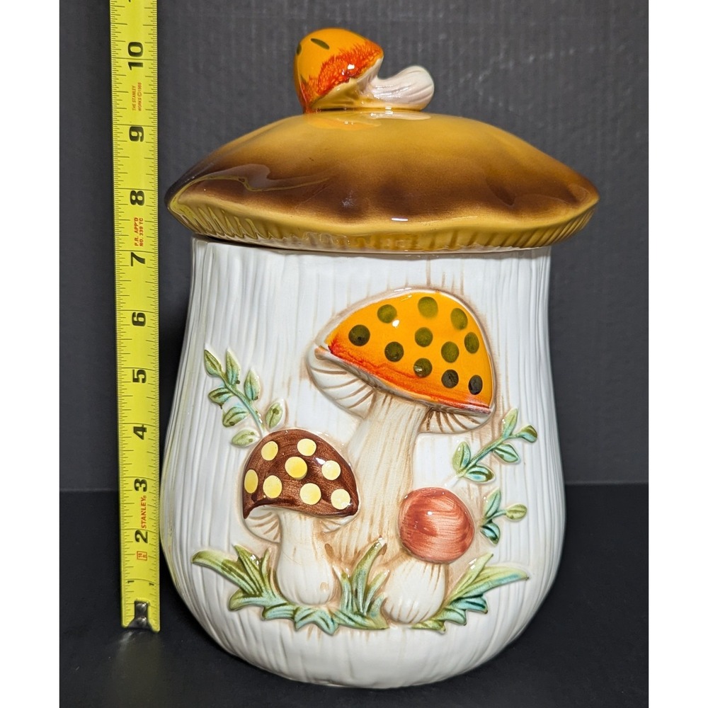 Vintage Sears Roebuck and Company 1978 Merry Mushroom Large Canister and Lid 11" - Picture 15 of 16